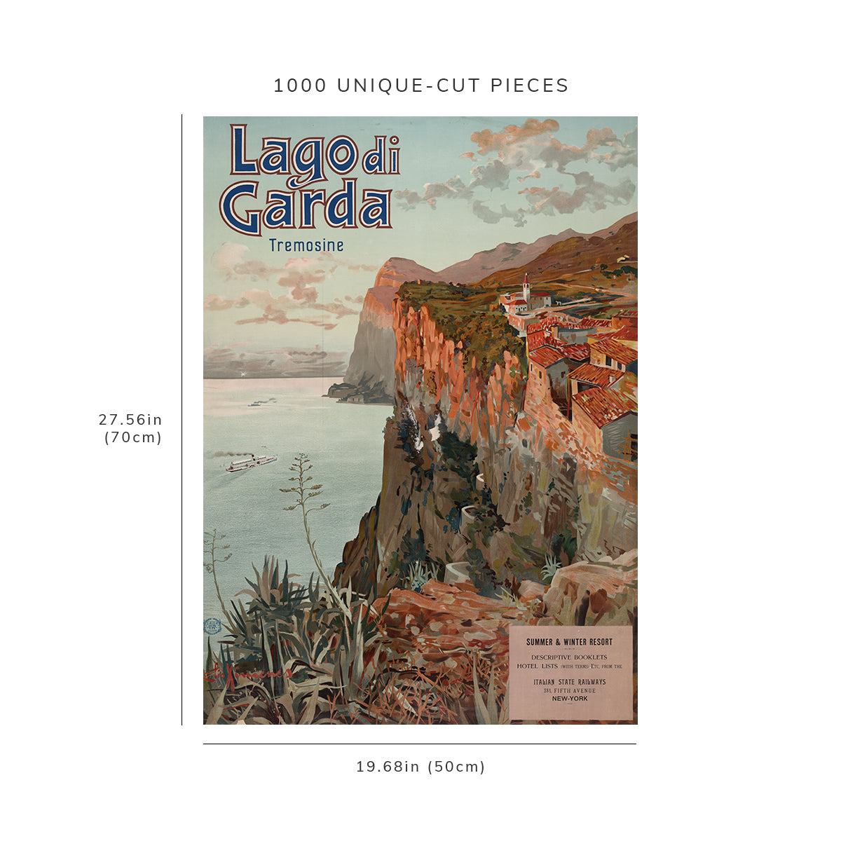 1000 piece puzzle - 1920 | Lago di Garda | Tremonsine | Italy | Tourism | Promoting Travel | Lake Garda | Bluff
