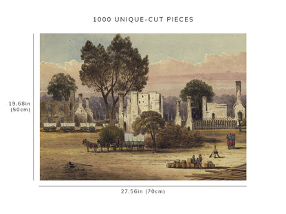 1000 piece puzzle - 1862 | Ruins | Hampton, Virginia | American Civil War | William McIlvaine | burned building