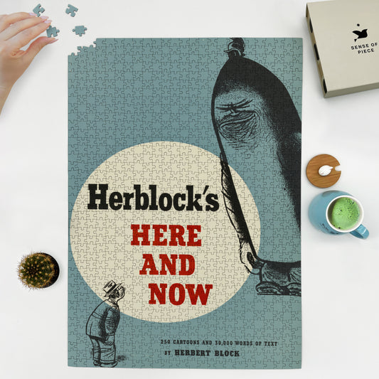 1000 piece puzzle 1955 Dust jacket cover illustration for Herblock's Here and Now by Herbert Block
