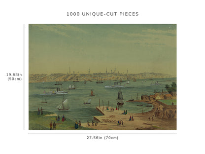 1000 piece puzzle - 1854 | Portland, Maine | ME | Hatton | Cityscape | Family Entertainment | Unique Gift