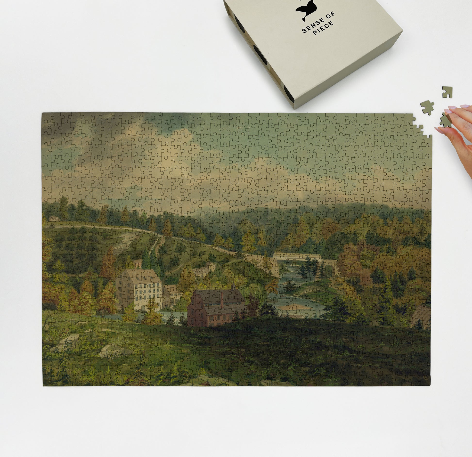 1000 piece puzzle 1828 Mill on the Brandywine Delaware John Rubens Smith Landscape