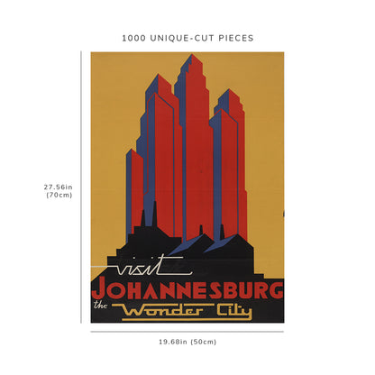 1000 piece puzzle - 1939 | Visit Johannesburg, the wonder city | Jigsaw Puzzle Game for Adults