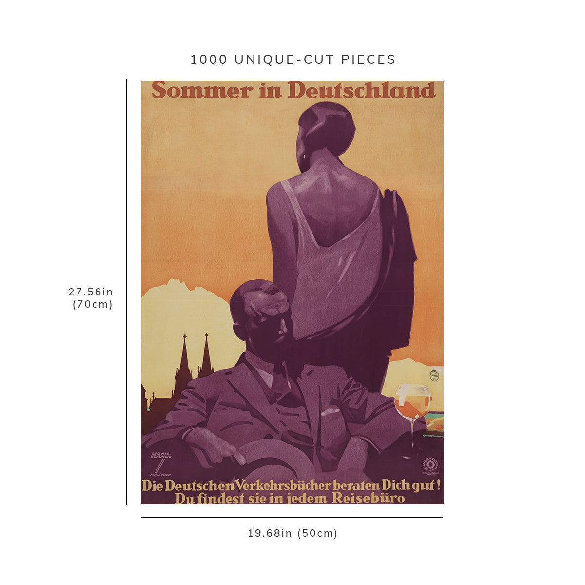 1000 piece puzzle - 1927 | Summer in Germany | The German traffic books give you good advice! | Hand made