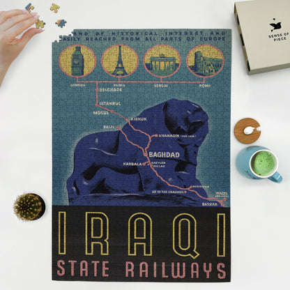 1000 piece puzzle 1930 Iraqi State Railways Birthday Present Gifts Family Entertainment