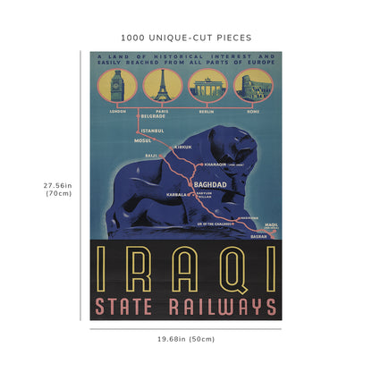 1000 piece puzzle - 1930 | Iraqi State Railways | Birthday Present Gifts | Family Entertainment