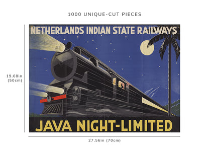 1000 piece puzzle - 1930 | Netherlands | Indian State Railways | Java Night-Limited