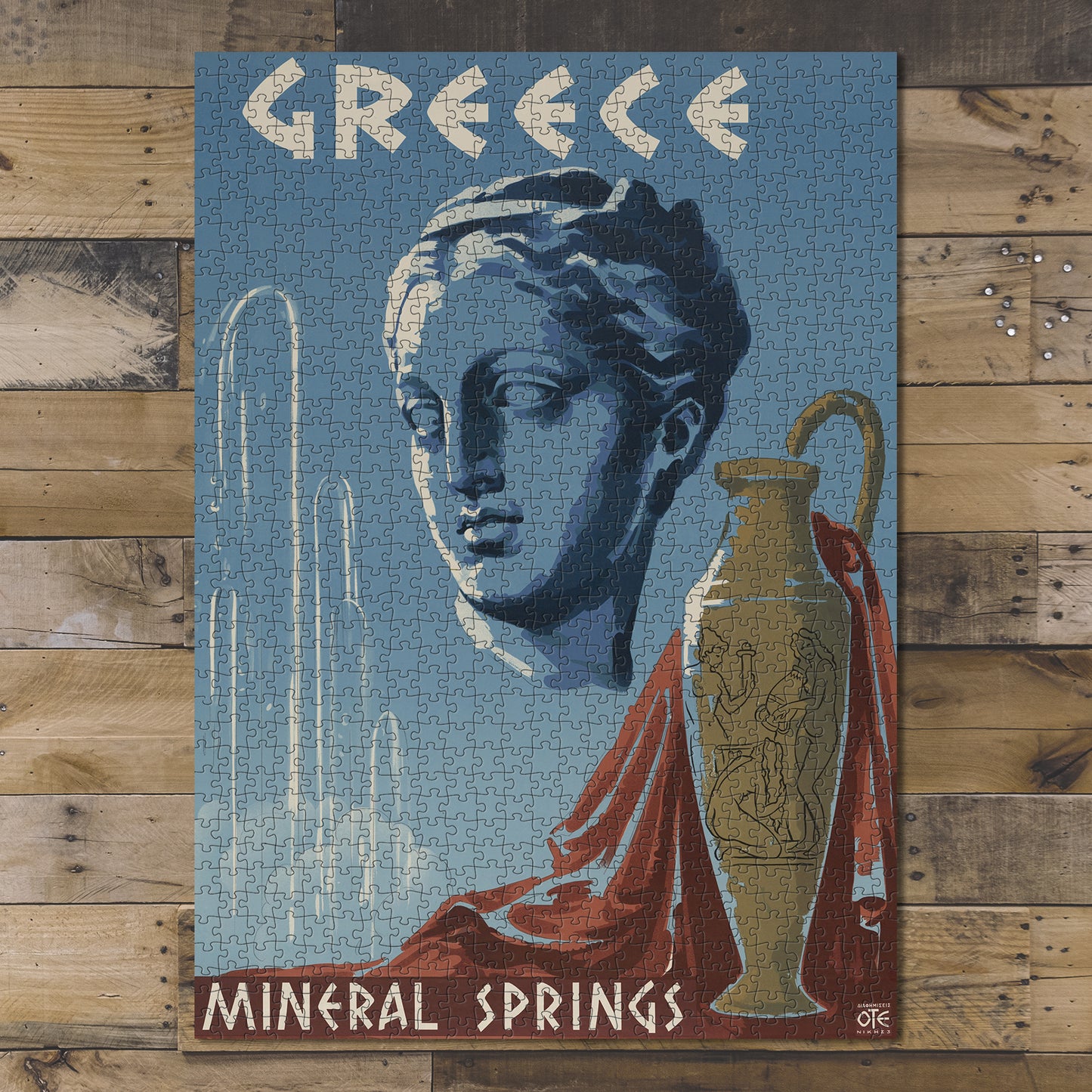 1000 piece puzzle 1953 Greece Mineral Springs Jigsaw Puzzle Game for Adults Birthday Present Gifts