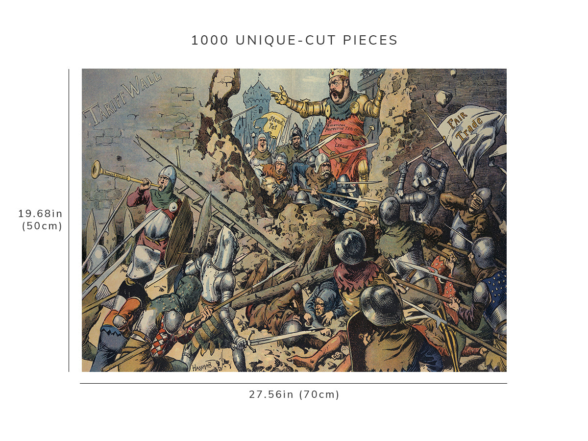 1000 piece puzzle - 1909 | Henry V. up to date | Carl Hassmann | Tariff Wall | Monopoly | Fair Trade | Puck