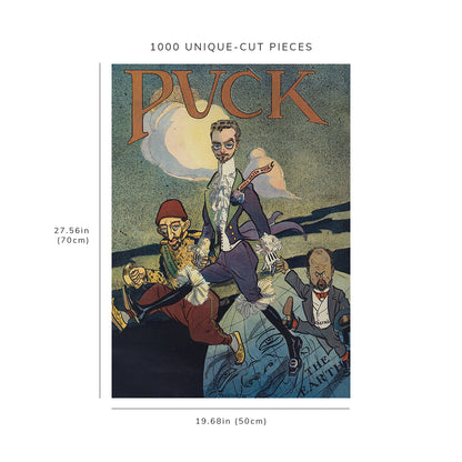 1000 piece puzzle - 1909 | Illustration | Frank Nankivell | James Hazen Hyde | Abdul Hamid | Castro | Puck