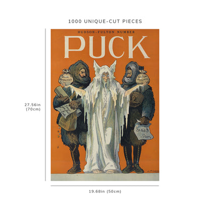 1000 piece puzzle - 1909 | Puck | Arctic Explorers | Frederick A Cook | Robert E Peary | Coldness Between them