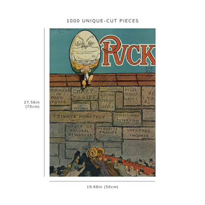 1000 piece puzzle - 1910 | Humpty Dumpty sat on a wall | Frank A. Nankivell | Puck | Cost Of Living | Ram