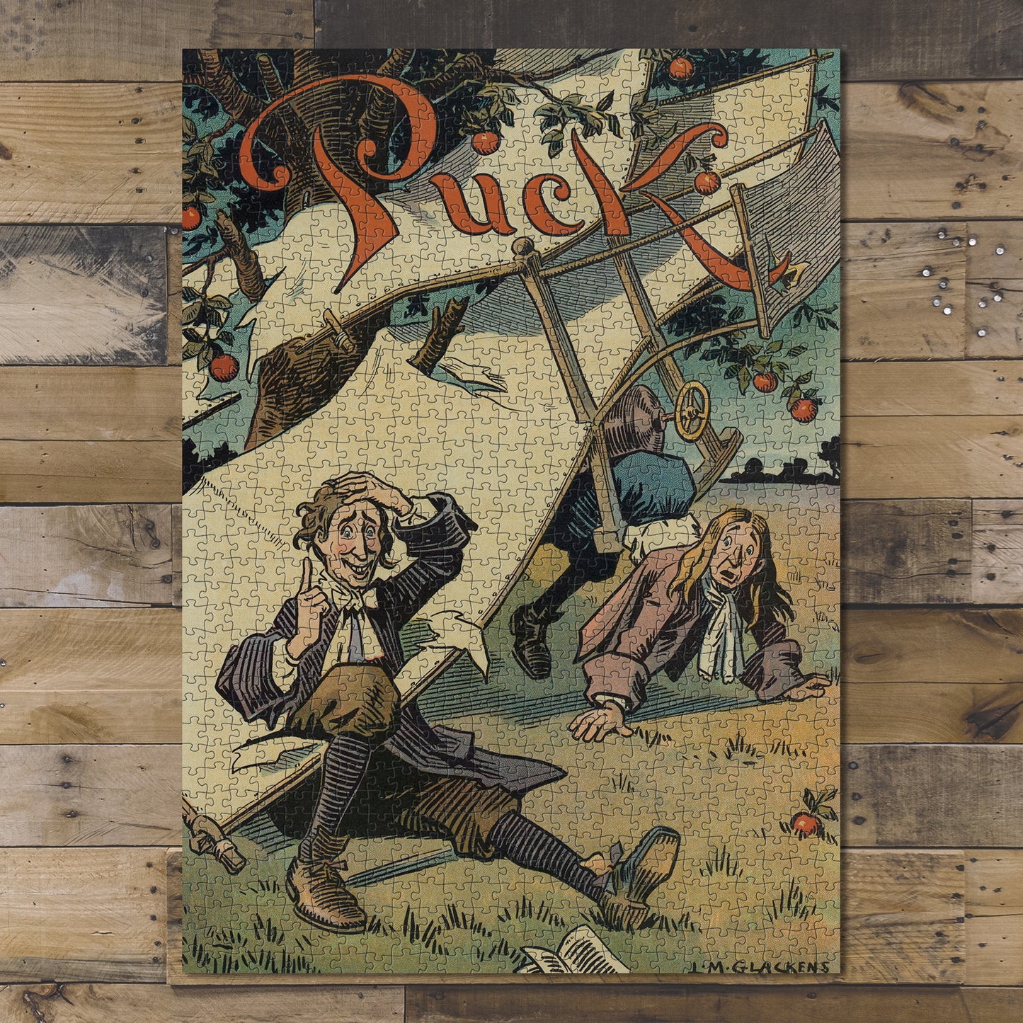 1000 piece puzzle 1910 Photo of Puck The Discovery of the Law of Gravitation Glackens Airplanes
