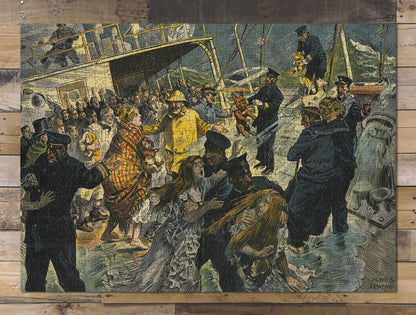 1000 piece puzzle 1911 Ship foundering at sea during storm anti-vivisectionists