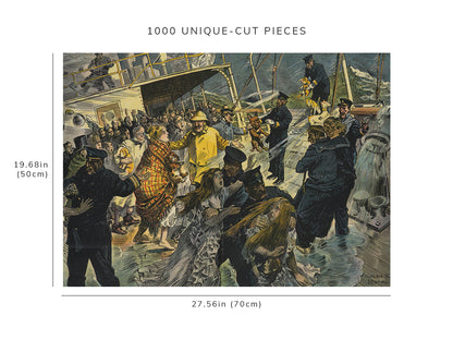 1000 piece puzzle - 1911 | Ship foundering at sea during storm | anti-vivisectionists