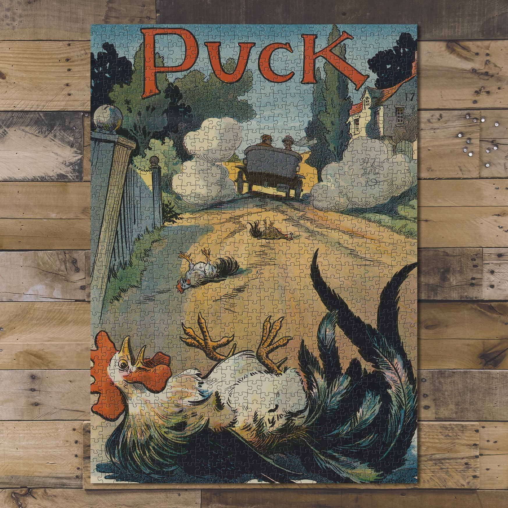 1000 piece puzzle 1911 Photo of Puck Why does a chicken cross the road? Glackens Country Road