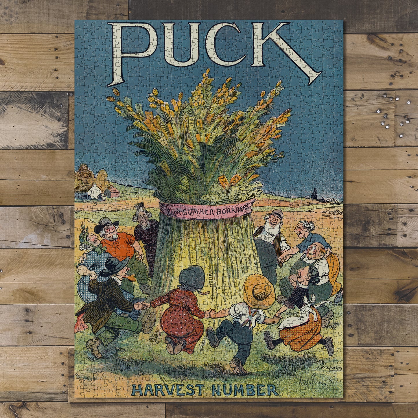 1000 piece puzzle 1911 Photo of Puck From Summer Boarders-harvest number Glackens