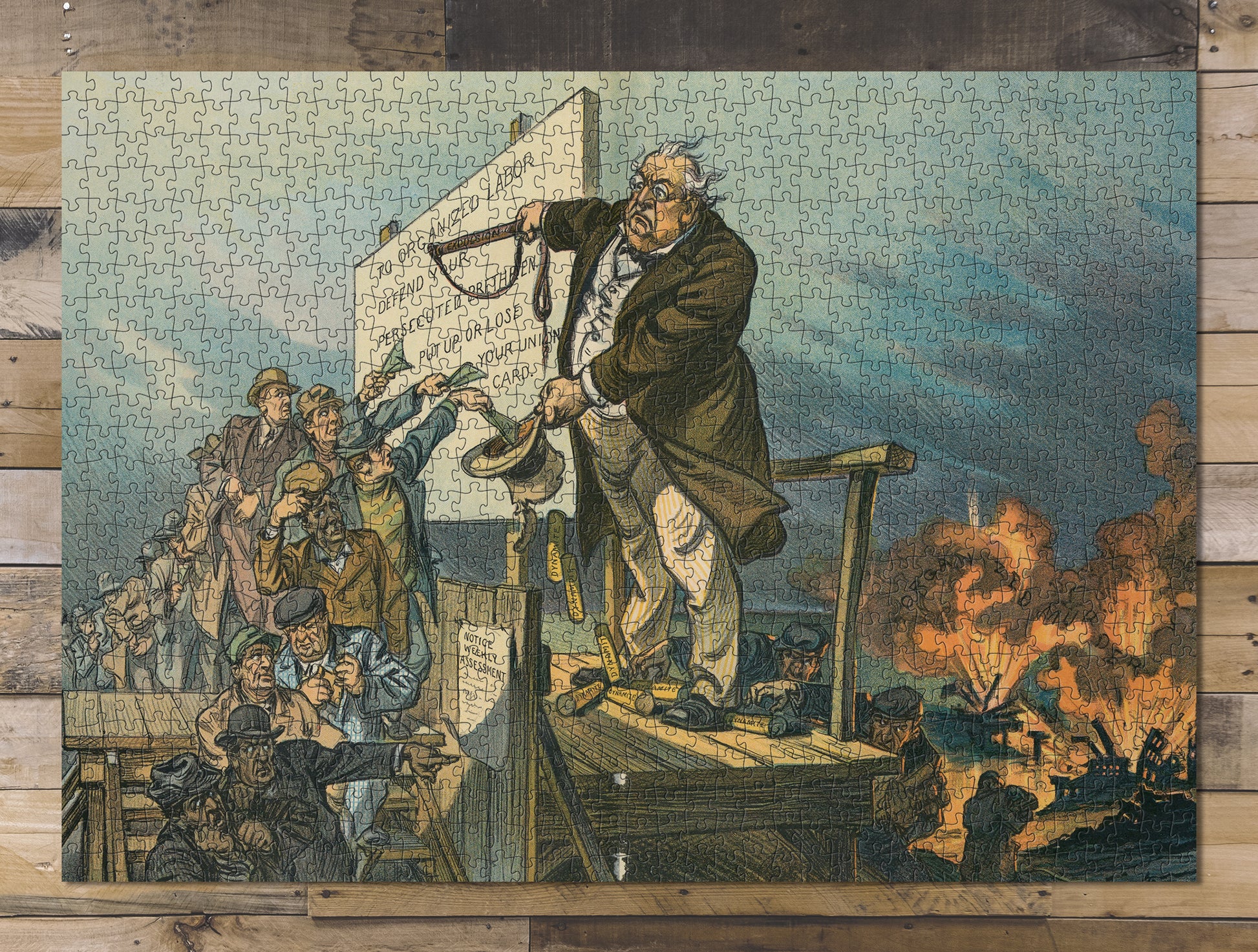 1000 piece puzzle 1912 Photo of Puck The Magic Hat Keppler Labor Unions Samuel Gompers Expulsion