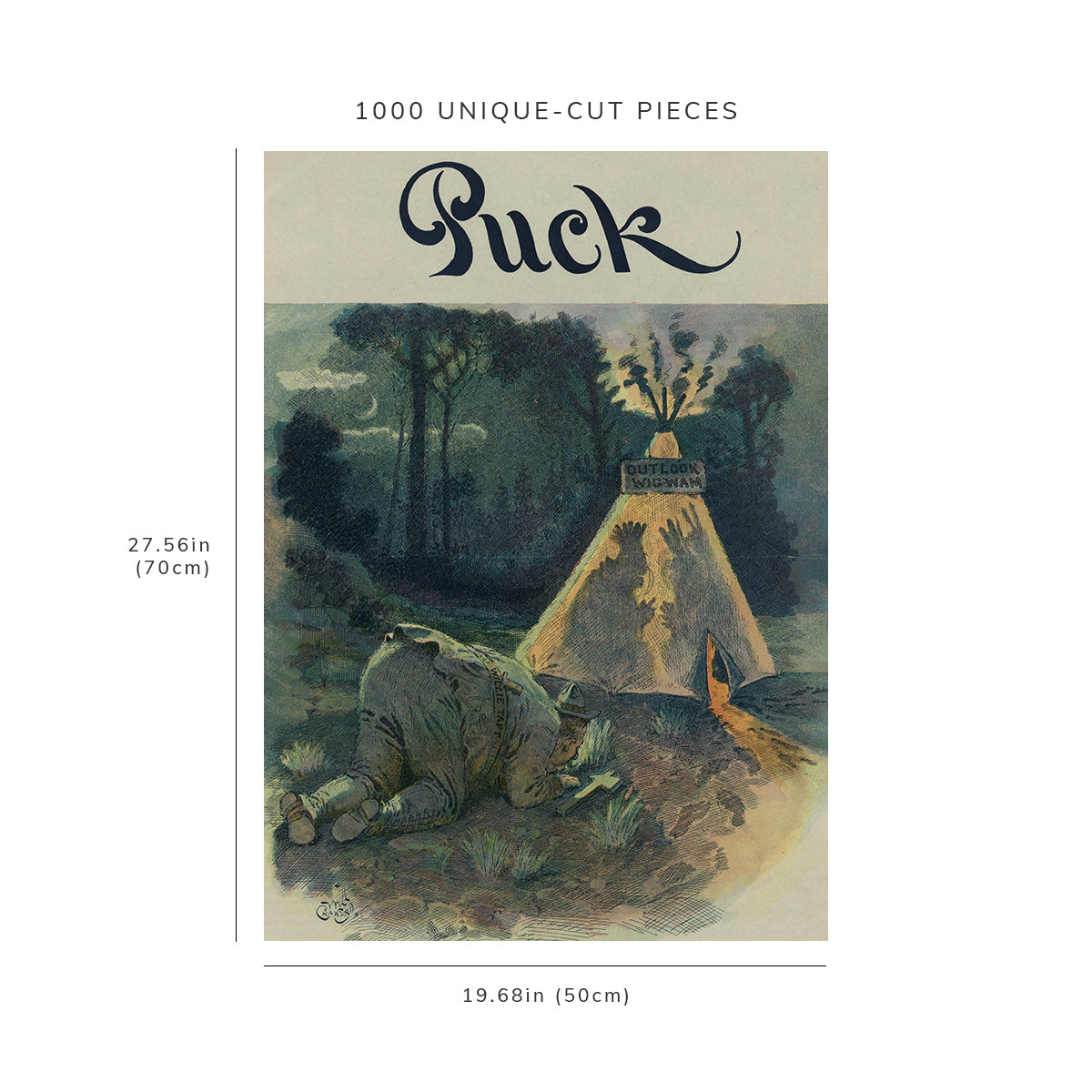 1000 piece puzzle - 1912 | Photo of Puck | The Boy Scout | Will Crawford | President Taft | Tipi | Wig-Wam