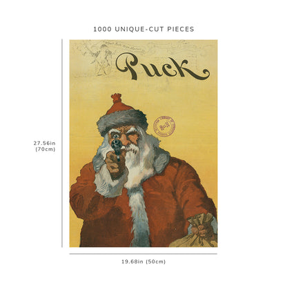 1000 piece puzzle - 1912 | Photo of Puck | Hands Up | Will Crawford | Santa Claus | Christmas | Criminals | Gun