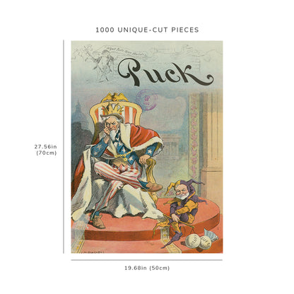 1000 piece puzzle - 1912 | Photo of Puck | The Court Jester | Glackens | Andrew Carnegie | Jester | Uncle Sam