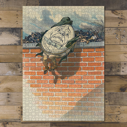 1000 piece puzzle 1913 Photo of Puck Humpty Dumpty slips from wall Keppler Stand Pat Influence