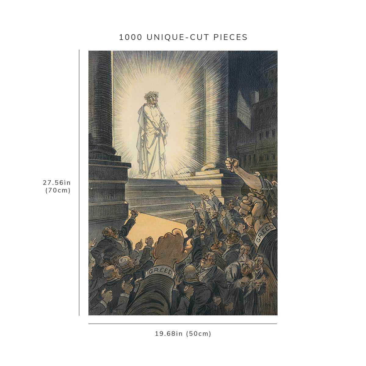 1000 piece puzzle - 1913 | Photo of Puck | Crucify him! | Keppler | Jesus Christ | Corruption| Avarice | Hypocrit