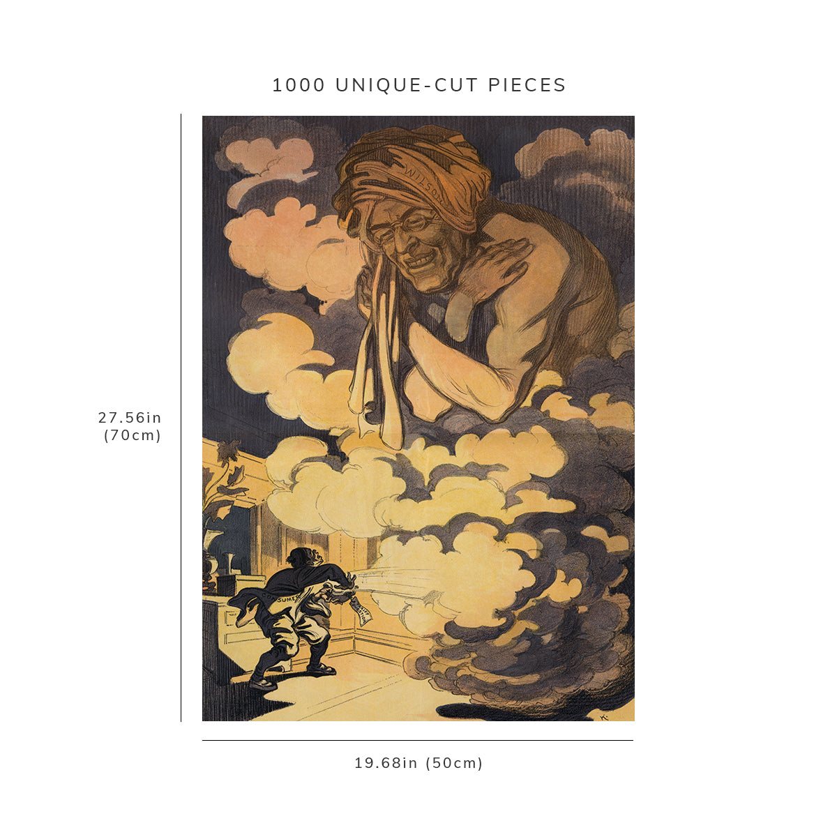 1000 piece puzzle - 1913 | Photo of Puck | Aladdin & the Wonderful Lamp | Keppler | Woodrow Wilson | Tariff