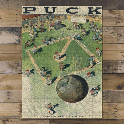 1000 piece puzzle 1913 Photo of Puck Ball's-eye view of a home run Will Crawford Baseball