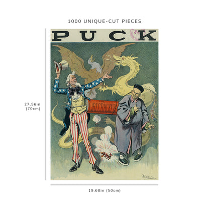 1000 piece puzzle - 1913 | Photo of Puck | Joined Together | Glackens | Fourth of July | Firecrackers | Dragon