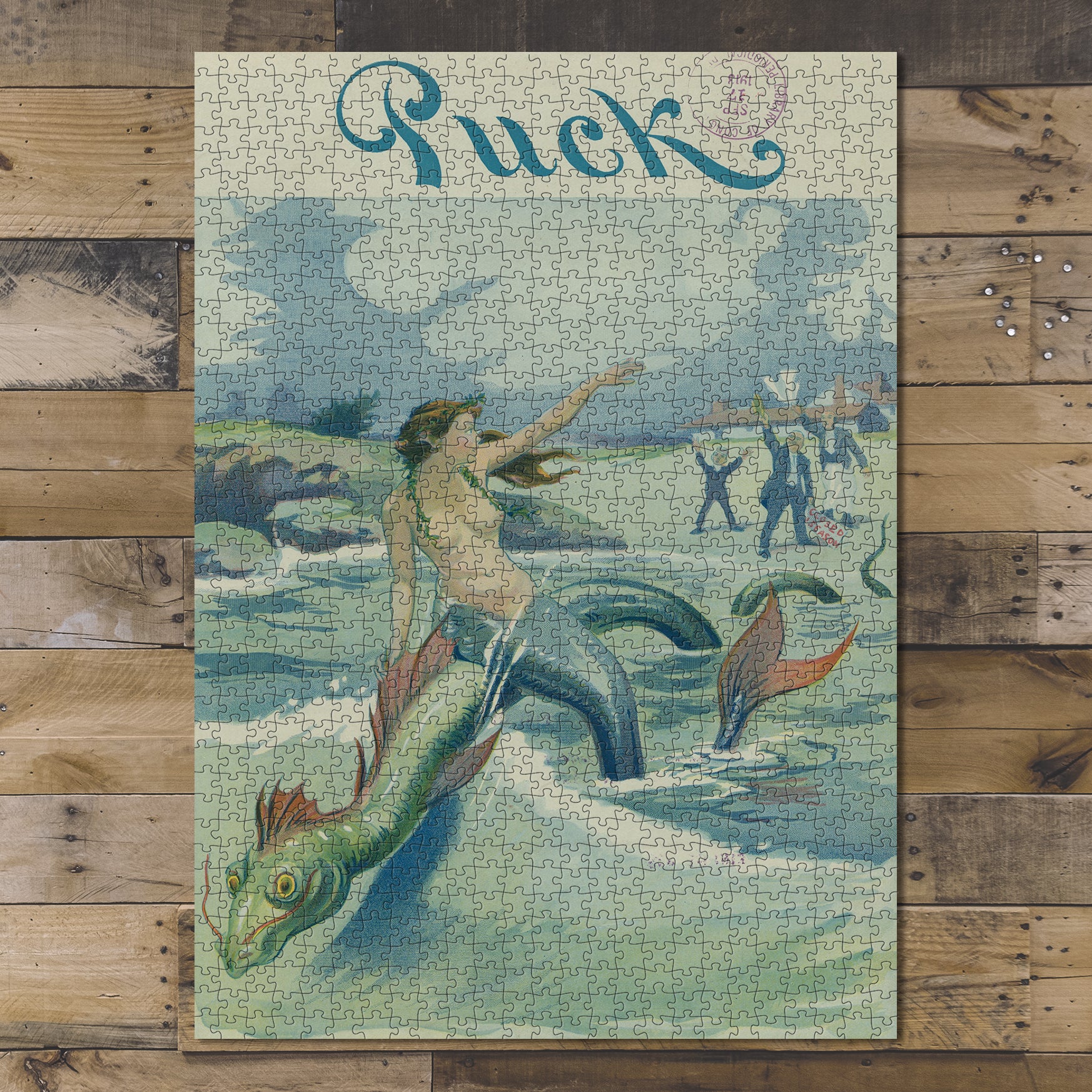 1000 piece puzzle 1913 Photo of Puck The Close of the Season Mermaid Sea Monster Resort Summer