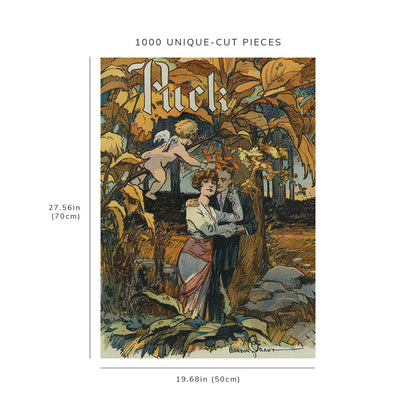 1000 piece puzzle - 1913 | Photo of Puck | Red for Danger, Stop | Gordon Grant | Couple | Love | Cupid | Autumn