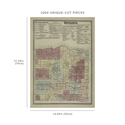 1000 Piece Jigsaw Puzzle: 1874 Map of Philadelphia Ontario (Village) Business Notices