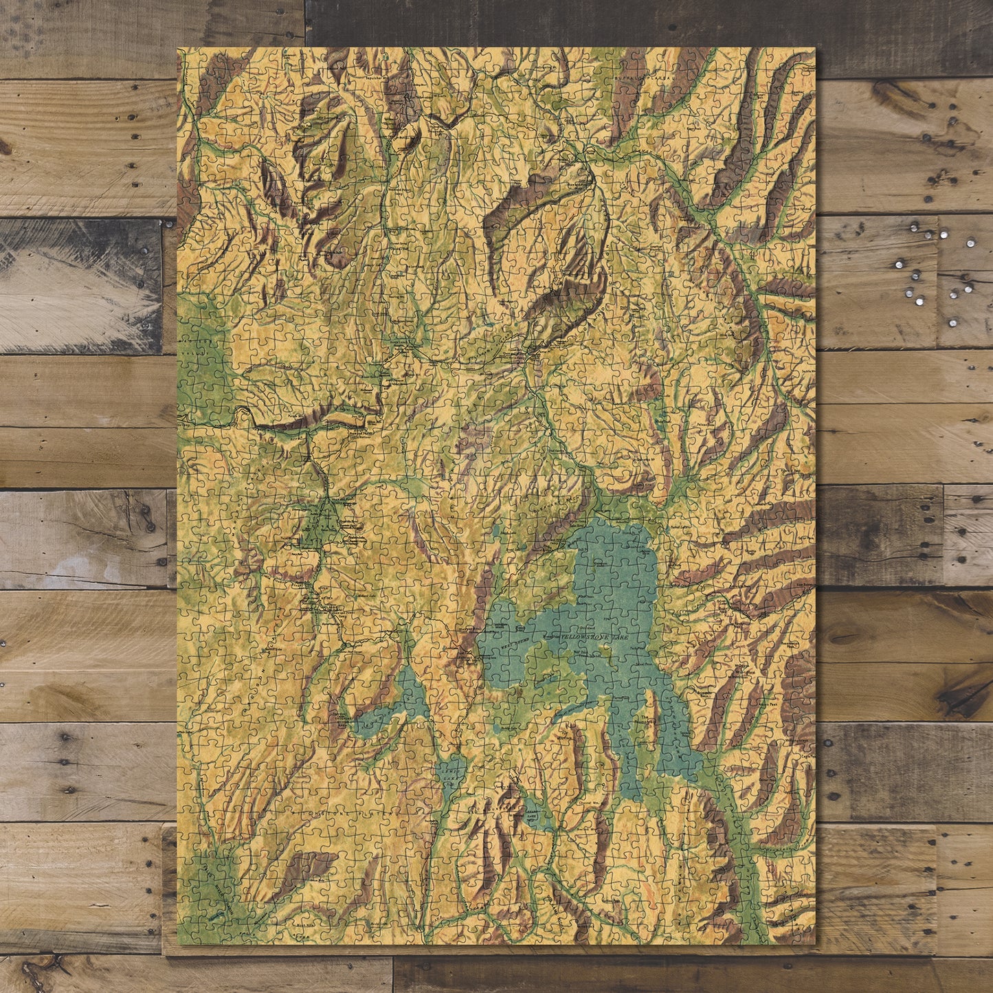 1000 piece puzzle 1915 Map| Panoramic view of the Yellowstone National Park, Wyoming